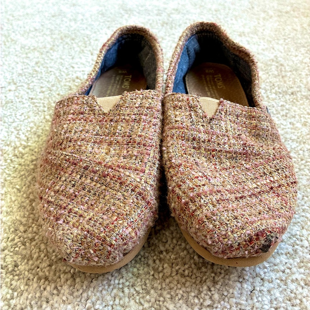 TOMS Tweed Slip-On Flats Women’s Size 8